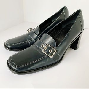 Coach Vintage Block Heel Shoes Navy Blue Size 8